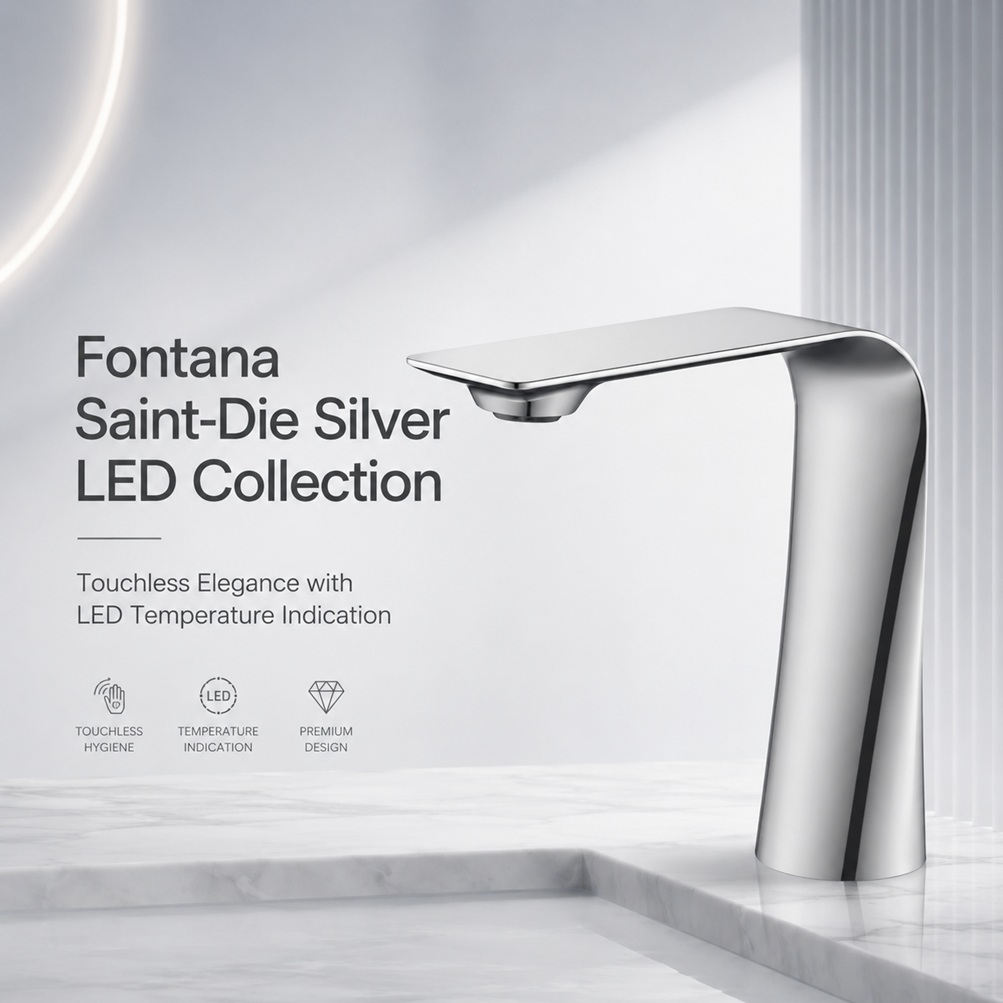 Fontana Saint-Die Silver LED Water Saver Touchless Bathroom Faucet